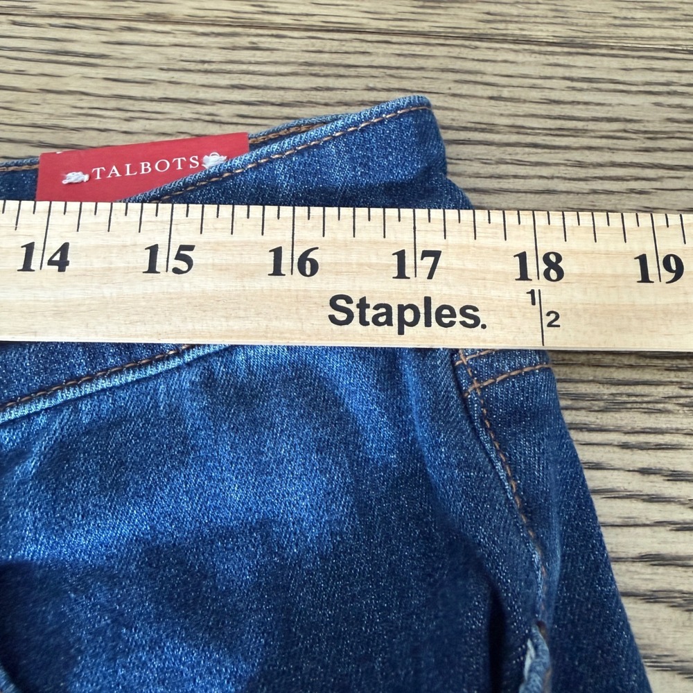 Talbots Curvy Straight Leg Jeans Womens 16 High Waist Dark Wash Denim NEW - Picture 8 of 11
